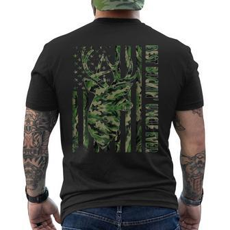 Best Buckin Uncle Ever Usa Flag Camo For Fathers Day Men's Back Print T-shirt | Mazezy