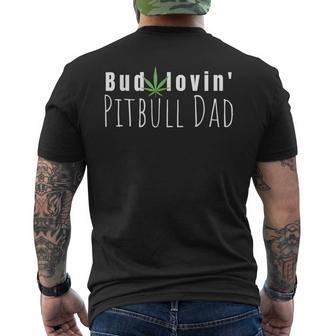 Best Bud Lovin Pitbull Dad Ever Funny Pitbull Owner Gift Men's Crewneck Short Sleeve Back Print T-shirt