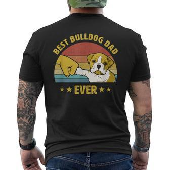 Mens Best Bulldog Dad Ever Vintage English Bulldog Puppy Lover V2 Men's T-shirt Back Print - Seseable