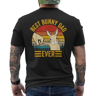 Best Bunny Dad Ever Vintage Rabbit Lover Father Pet Rabbit Men's T-shirt Back Print - Seseable