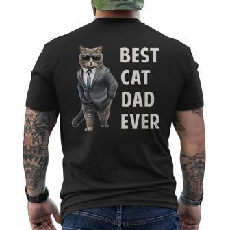 Best Cad Dad Ever Cool Father Cat Daddy Mens Back Print T-shirt - Seseable