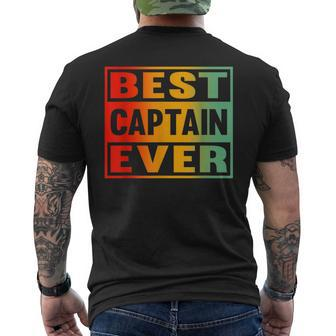 Best Captain Ever For Boaters And Pontoon Captain Dad Men's Back Print T-shirt | Mazezy
