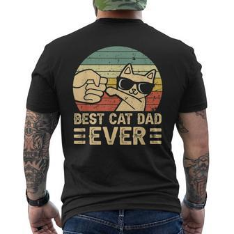 Best Cat Dad Ever Bump Fit Fathers Day Gift Daddy Dad Mens Back Print T-shirt | Mazezy