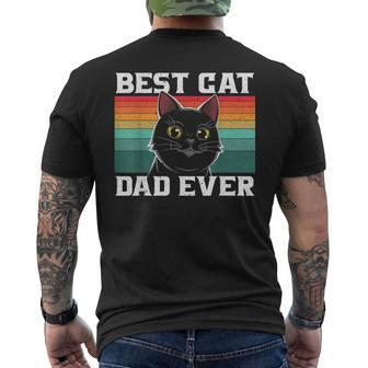 Best Cat Dad Ever Cat Daddy Father Fathers Day Vintage Gift For Mens Mens Back Print T-shirt - Seseable