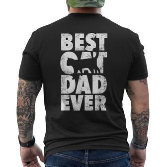 Best Cat Dad Ever Kitty Silhouette Fathers Day Men's Back Print T-shirt | Mazezy