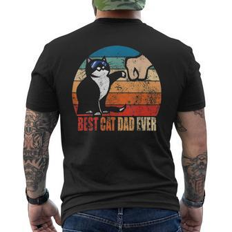 Best Cat Dad Ever Paw Fist Bump Fathers Day V2 Men's T-shirt Back Print - Seseable
