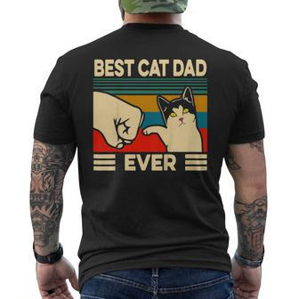 Best Cat Dad Ever Vintage Men Bump Fit Fathers Day V2 Men's Back Print T-shirt | Mazezy