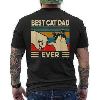 Best Cat Dad Ever Vintage Men Bump Fit Fathers Day V2 Men's T-shirt Back Print - Seseable