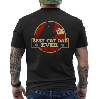 Best Cat Dad Ever Vintage Men Bump Fit Fathers Day V3 Men's T-shirt Back Print - Seseable