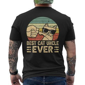 Best Cat Uncle Ever Bump Fit Fathers Day Gift Daddy Dad Mens Back Print T-shirt | Mazezy CA