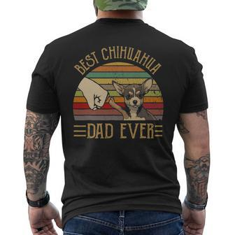Best Chihuahua Dad Ever Retro Vintage Sunset V2 Men's T-shirt Back Print - Seseable