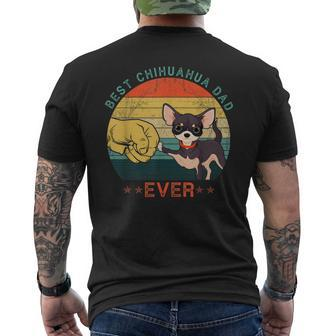 Best Chihuahua Dad Ever Vintage Dog Dad Gift Fathers Day Gift For Mens Mens Back Print T-shirt - Seseable