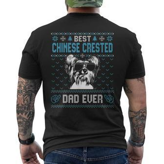 Best Chinese Crested Dad Ever Ugly Christmas For Dog Dad Mens Back Print T-shirt - Seseable