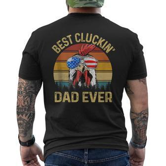 Best Cluckin Dad Ever Chicken Daddy Dad Fathers Day Farmer Men's T-shirt Back Print - Seseable