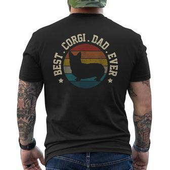 Mens Best Corgi Dad Ever Vintage Cute Corgi Dog Men's T-shirt Back Print - Seseable