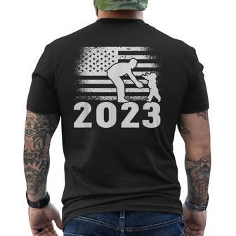 Best Dad 2023 Us Flag Patriot Father & Son Fathers Day Men's T-shirt Back Print - Thegiftio UK