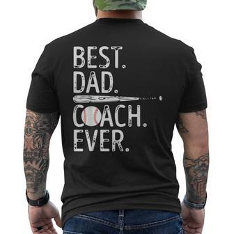Best Dad Coach Ever Baseball Patriotic For Fathers Day Gift For Mens Mens Back Print T-shirt - Seseable