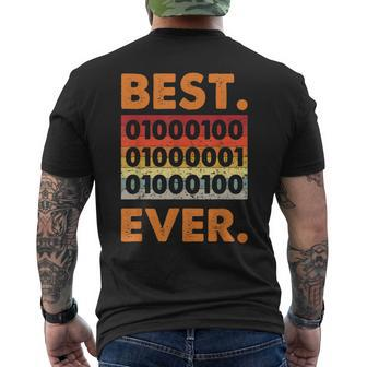 Best Dad Ever Binary Code Coder Developer Software Father Mens Back Print T-shirt - Seseable