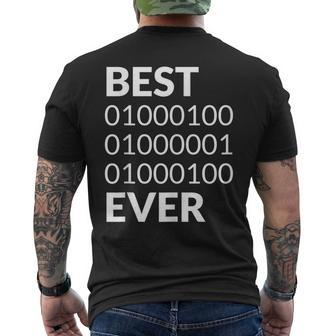 Best Dad Ever Binary Code Fathers Day Men's Back Print T-shirt | Mazezy