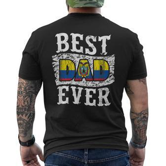 Best Dad Ever Fathers Day Ecuador Flag Men's Back Print T-shirt | Mazezy