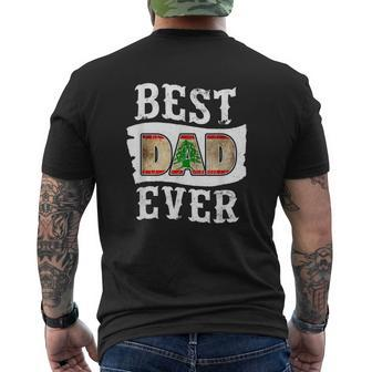 Best Dad Ever Fathers Day Lebanese Flag Lebanon Men's Back Print T-shirt | Mazezy DE