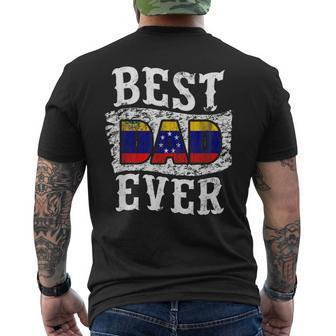 Best Dad Ever Fathers Day Venezuela Flag Men's Back Print T-shirt | Mazezy AU