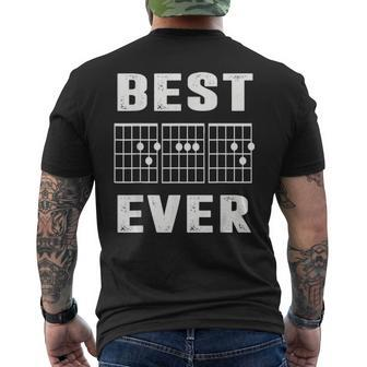 Best Dad Ever Music Guitar Musician Fathers Day Men's T-shirt Back Print - Seseable