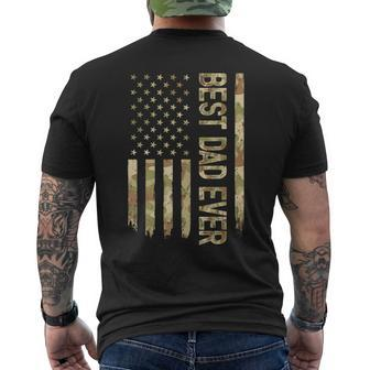 Best Dad Ever Us American Flag Camo Fathers Day Mens Back Print T-shirt - Seseable