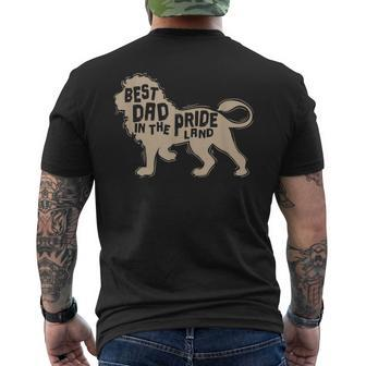 Best Dad In The Pride Land Lion Men's Back Print T-shirt | Mazezy