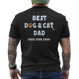 Best Dog And Cat Dad Ever Fur Father Parent Dad Men's T-shirt Back Print - Thegiftio UK