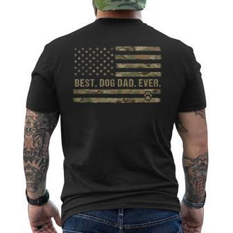 Best Dog Dad Ever American Flag Fathers Day Camouflage Gift For Mens Mens Back Print T-shirt - Seseable