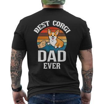 Best Dog Dad Ever Corgi Retro Vintage Men's T-shirt Back Print - Seseable