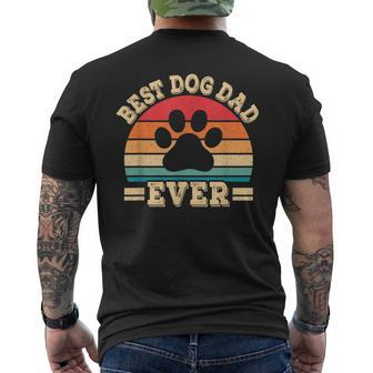 Best Dog Dad Ever Funny Daddy Father Retro Dog Lover Mens Back Print T-shirt - Seseable