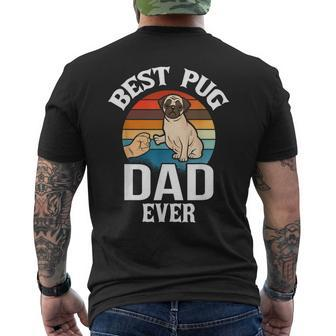 Best Dog Dad Ever Pug Retro Vintage V2 Men's T-shirt Back Print - Seseable