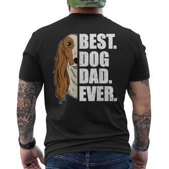 Best Dog Dad Ever Saluki Dad Fathers Day Men's Back Print T-shirt | Mazezy