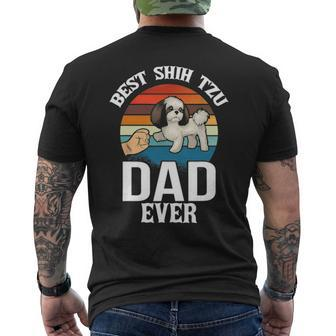 Best Dog Dad Ever Shih Tzu Retro Vintage Men's T-shirt Back Print - Seseable