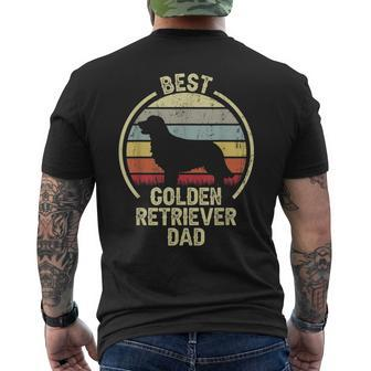 Best Dog Father Dad - Vintage Golden Retriever Men's T-shirt Back Print - Seseable