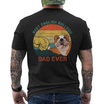 Mens Best English Bulldog Dad Ever Fathers Day For Dog Dad Papa Men's T-shirt Back Print - Seseable