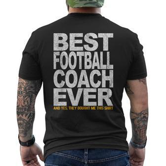 Best Football Coach Ever Funny Football Team Coach Retro Mens Back Print T-shirt - Seseable