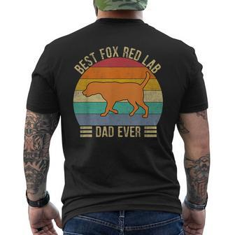 Best Fox Red Lab Dad Ever Labrador Retriever Vintage Retro Men's T-shirt Back Print - Seseable