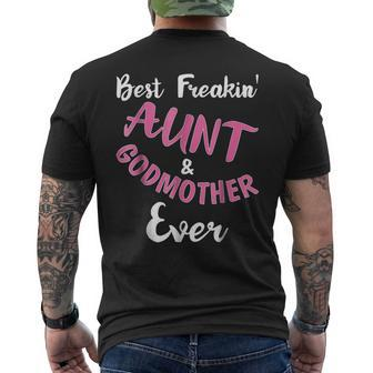 Best Freakin Aunt & Godmother Ever Funny Gift Auntie Mens Back Print T-shirt | Seseable UK