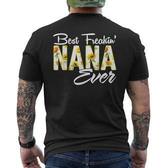 Best Freakin Nana Ever Sunflower Mens Back Print T-shirt - Seseable