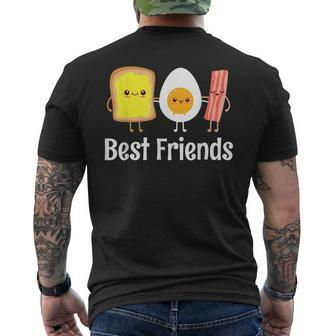 Best Friends Egg Bacon Toast Men's T-shirt Back Print - Seseable
