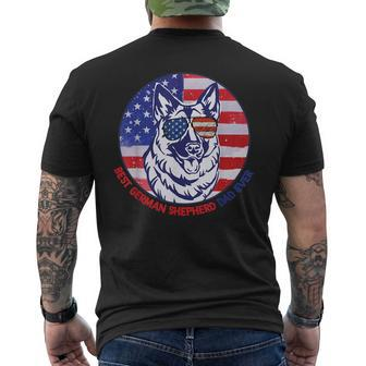 Best German Shepherd Dad Ever American Flag Dog Fathers Day Mens Back Print T-shirt - Seseable