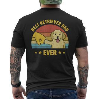 Mens Best Golden Retriever Dad Ever Vintage Puppy Lover Men's T-shirt Back Print - Seseable