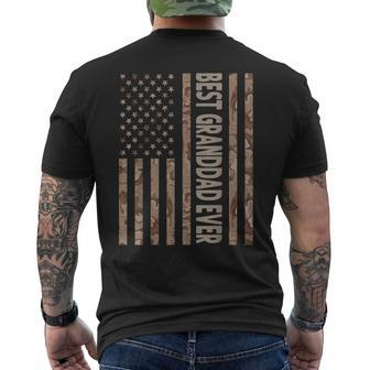 Best Granddad Ever Us American Flag Grandpa Fathers Day Gift For Mens Mens Back Print T-shirt - Seseable