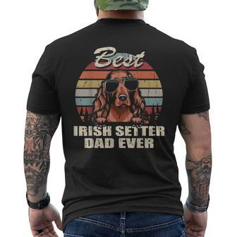 Best Irish Setter Dad Ever Fathers Day Cool Dog Vintage Gift For Mens Mens Back Print T-shirt - Seseable