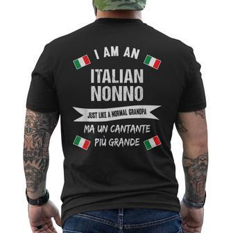 Mens Best Italian Nonno - Great Italian Grandpa And Singer Men's T-shirt Back Print - Seseable