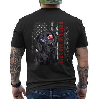 Best Lab Dad Ever Labrador Dog American Flag Fathers Day Mens Back Print T-shirt - Seseable