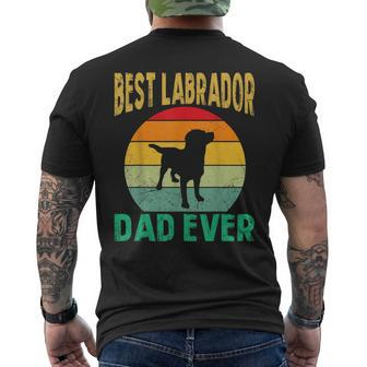 Best Labrador Dad Ever Lab Father Retro Vintage Lab Dad Men's T-shirt Back Print - Seseable